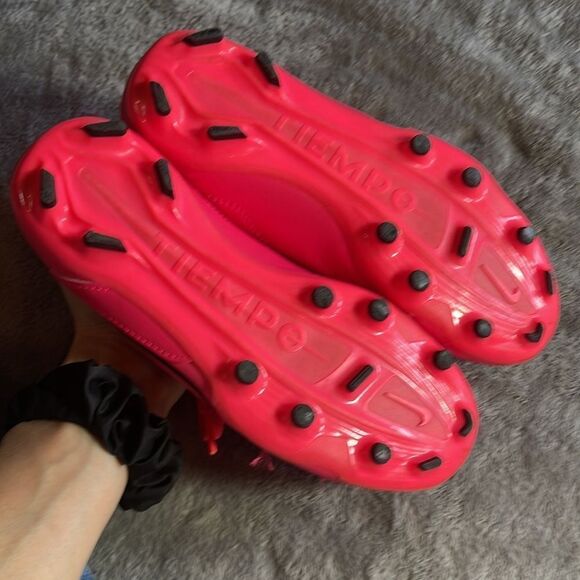 Nike TIEMPO Hot pink size 2.5 Y - Picture 5 of 6